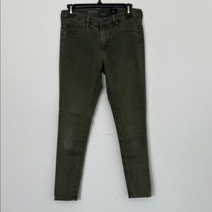 AG Adriano Goldschmied Dark Olive Skinny Jeans
